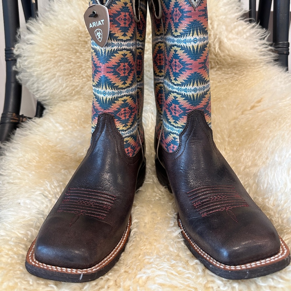 ARIAT X PENDLETON CIRCUIT SAVANNA WESTERN BOOT 8.5/CRACKLED CAFE/B/MEDIUM - Picture 8 of 8